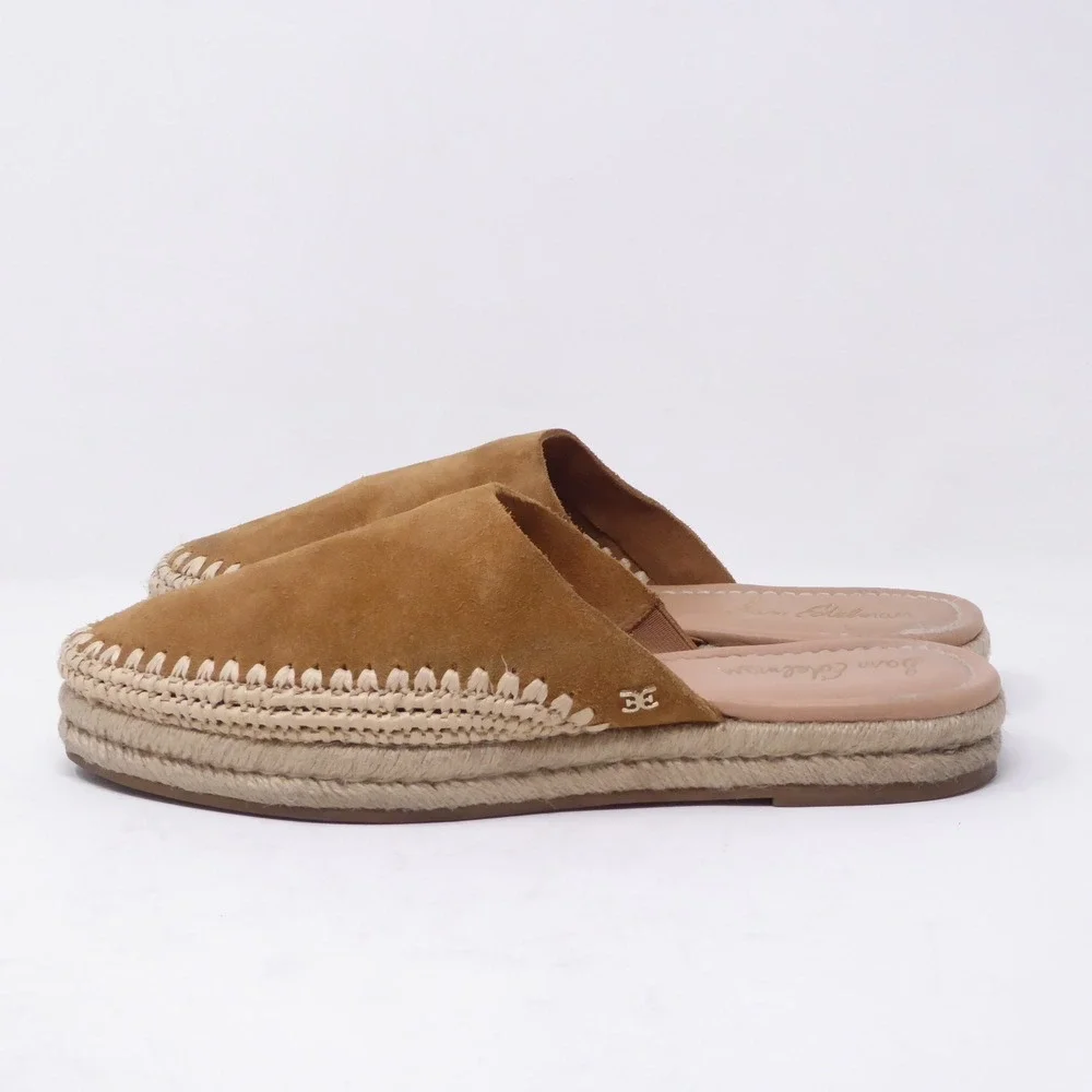 Sam Edelman Austin Suede Espadrille Mules Tan Slip On Flat Shoes Women Size 8M - Picture 3 of 8
